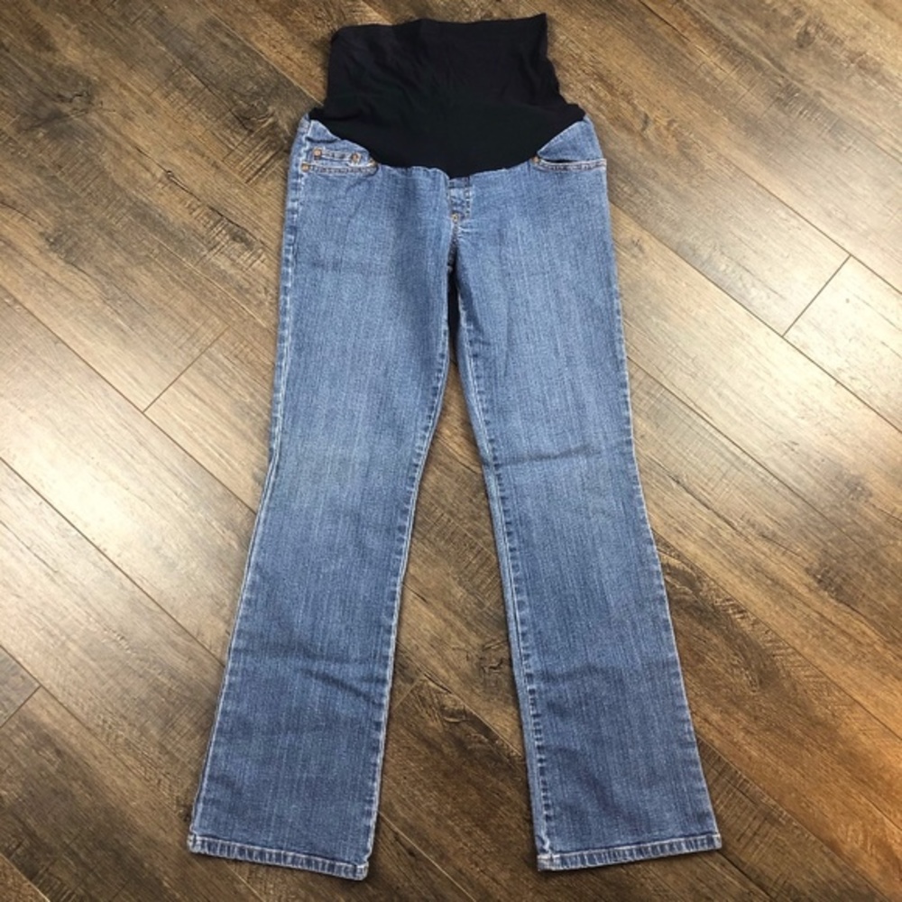 DUO Maternity Bootcut Jeans Pants Denim ((Small))
